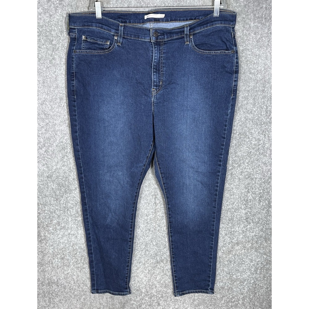 Levis 721 High Rise Skinny Jeans Womens Size 20W Blue Dark Wash Stretch 5-Pocket